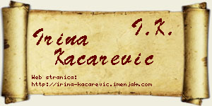 Irina Kačarević vizit kartica